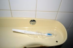 Sad toothbrush in Ha Long Happy Hostel, Ha Long City, Vietnam