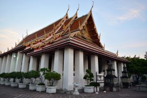 A walk inside the Temple of the Reclining Buddha (Wat Pho), Bangkok, Thailand