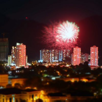 Chinese Lunar New Year fireworks, Penang, Malaysia